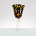 Bicchieri da vino con stampa leopardata